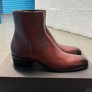 Alfred Dunhill Burgundy Cognac Brown Dark Cherry Red  Leather Duke Ankle Boots 64da9ca9b635f816934f2bb8.jpg main image 3